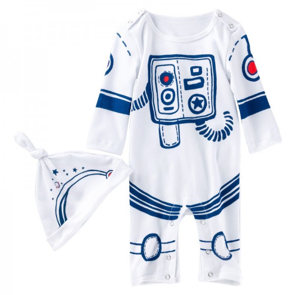 2-Piece Astronaut Bodysuit And Hat Set For 19 - 22 inches Reborn Boys