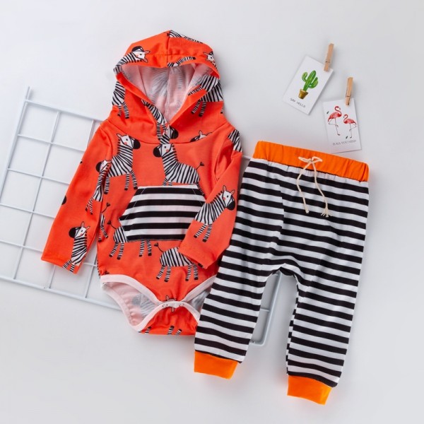 2-Piece Hooded Bodysuit And Trousers Set For 19 - 22 inches Reborn Babies