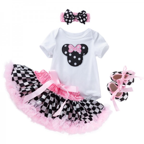 4-Piece Short sleeve Bodysuit And Tutu Set For 19 - 22 inches Reborn Girls
