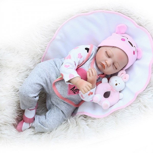 Adorable Real Newborn Baby Sweet Face Realistic Sleeping Reborn Baby 22inche