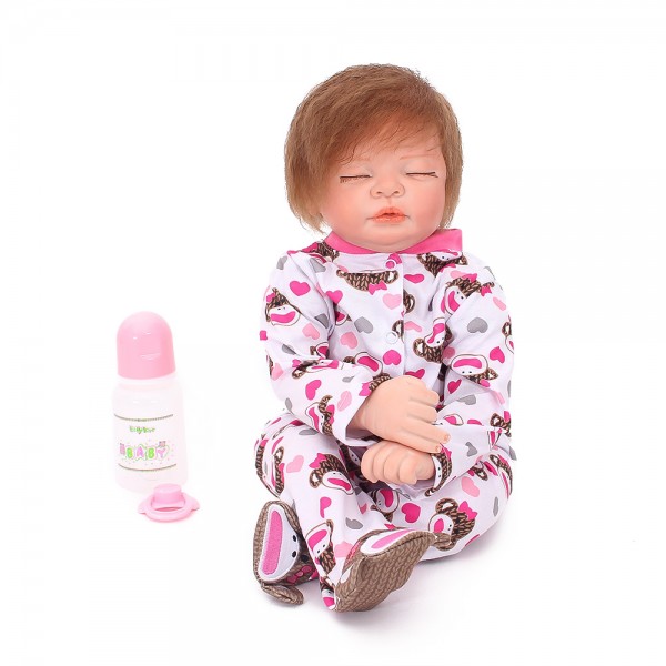 Reborn Baby Dolls Lifelike Realistic Silicone Sleeping Girl Doll 22inch