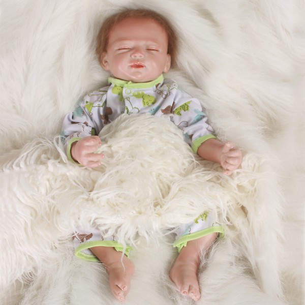 Life Like Reborn Sleeping Baby Doll Boy Silicone PP Cotton Baby Doll 20inch