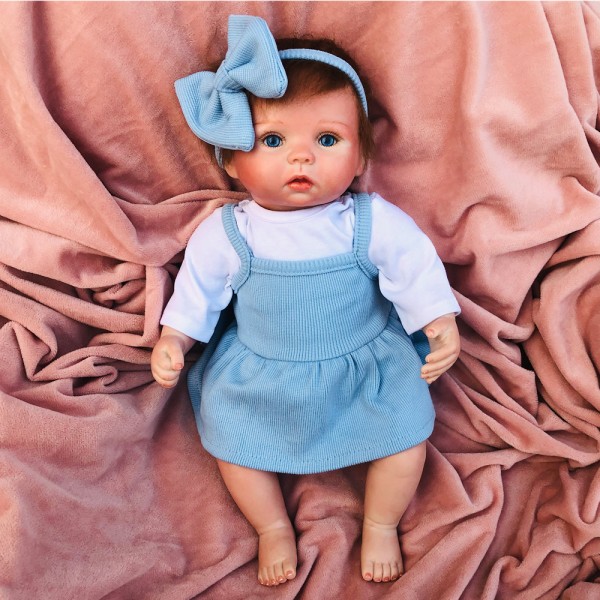 Silicone Reborn Baby Doll Girl Lifelike PP Cotton Body Baby Doll 15inch