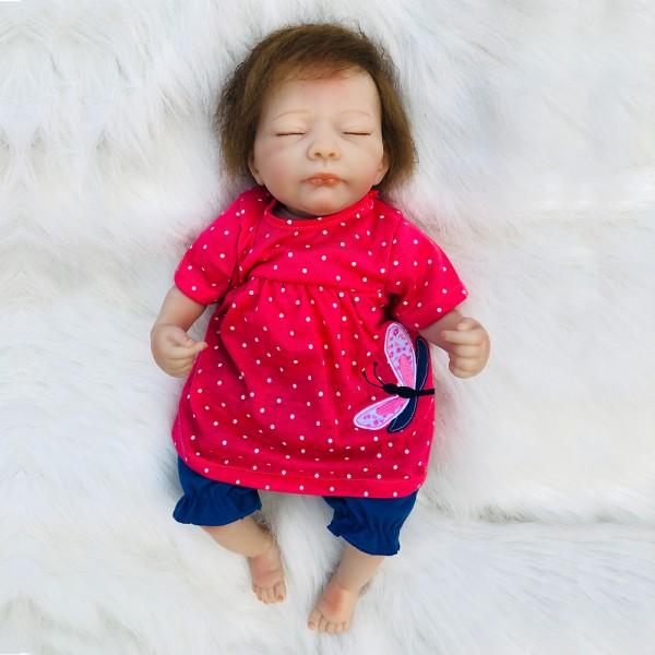 Life Like Sleeping Baby Doll Girl Silicone Reborn Baby Doll 18inch