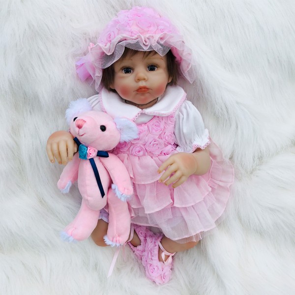 Reborn Dolls In Princess Dress Lifelike Silicone Baby Girl Doll 20inch