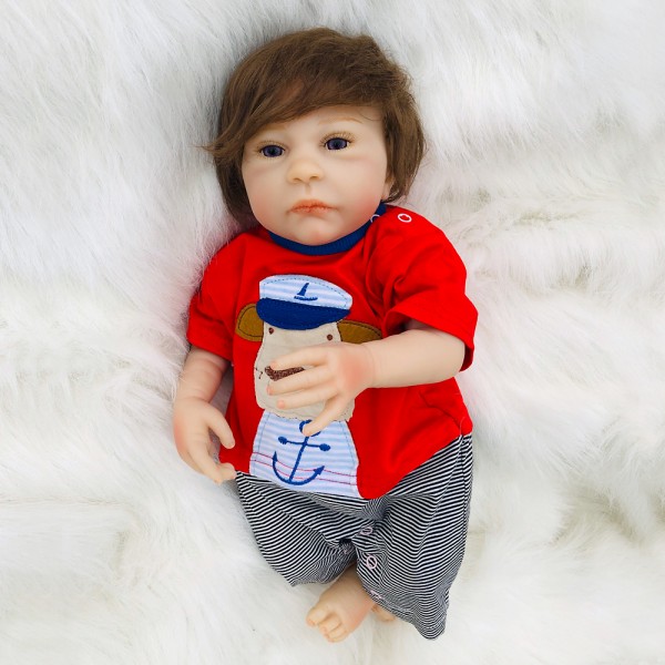 Lifelike Reborn Boy Doll With Silicone PP Cotton Body 18inch