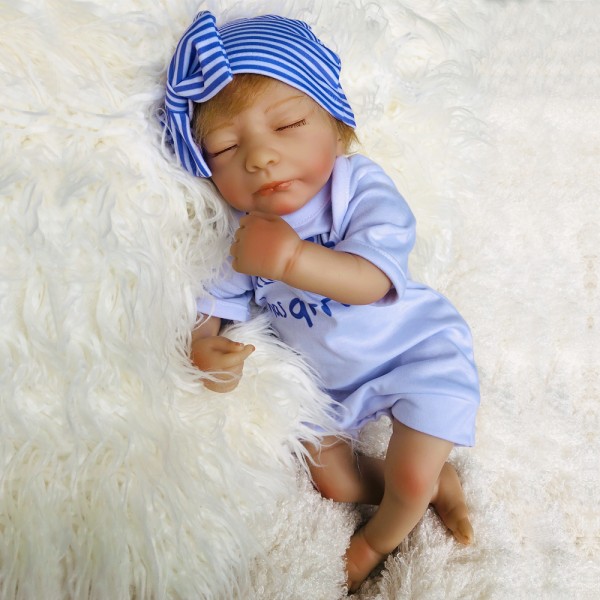 Silicone Sleeping Reborn Baby Doll Lifelike Boy Doll 18inch