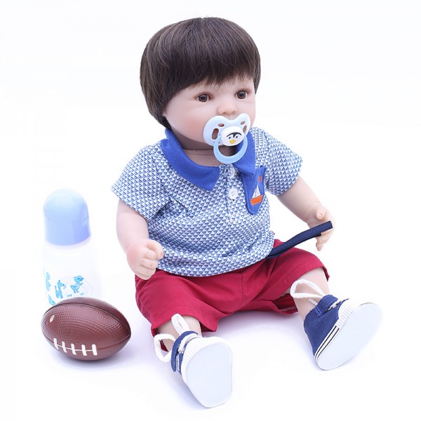 Reborn Baby Boy Doll Lifelike Silicone Realistic Baby Doll 16inch
