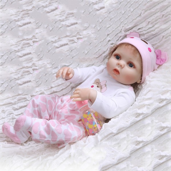 Lifelike Baby Girl Doll Silicone Realistic Reborn Doll 22inch