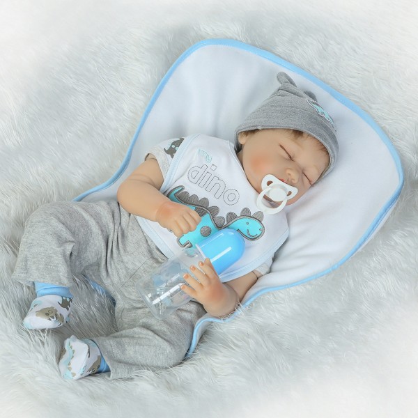 Realistic Sleeping Reborn Baby Doll Lifelike Silicone Boy Doll 22inch