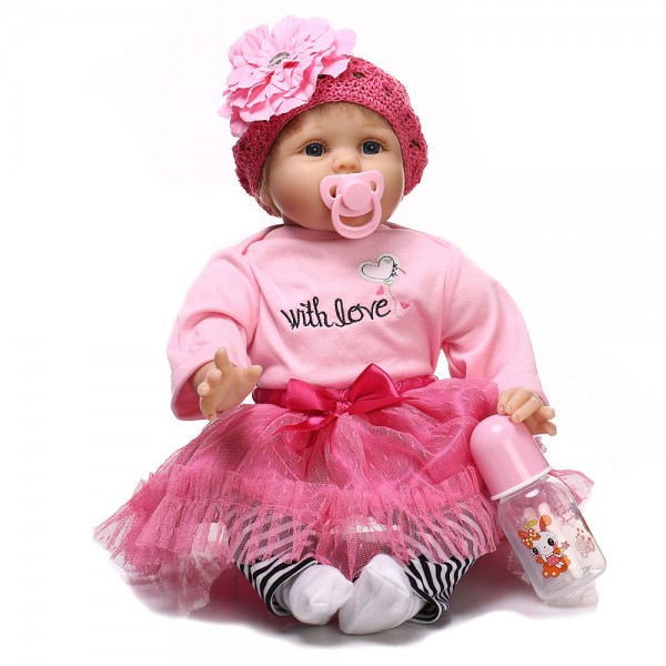 Soft Silicone Reborn Baby Dolls Lifelike Realistic Girl Doll 22inch