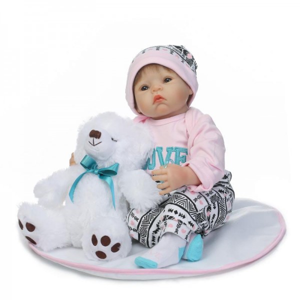 Reborn Baby Doll Lifelike Silicone Poseable Girl Doll 20inch