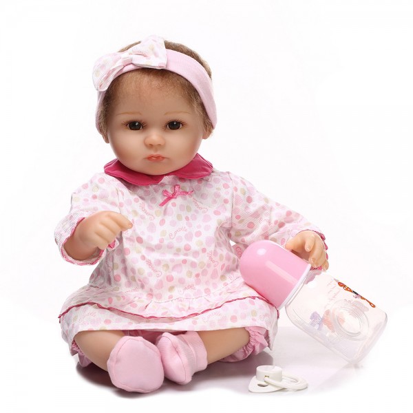 Silicone Reborn Baby Dolls Lifelike Look Real Newborn Cute Girl Doll 16inch