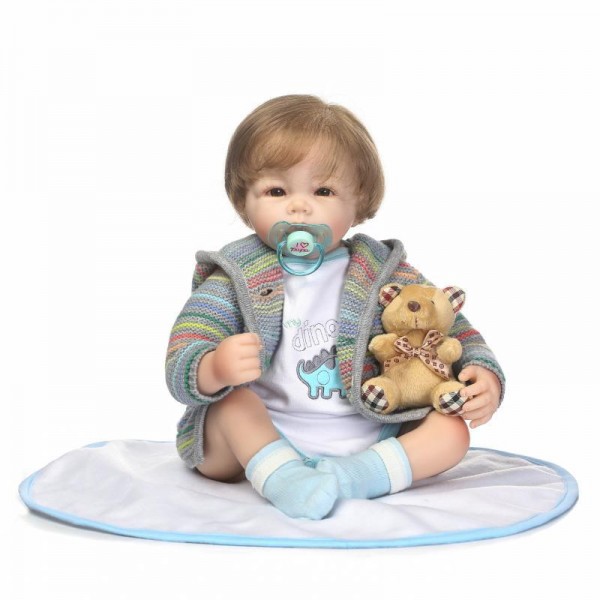 Handsome Reborn Boy Doll Lifelike Look Real Silicone Baby Doll 20inch