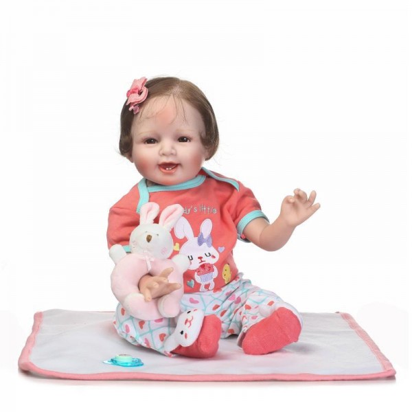 Reborn Girl Fake Babies Lifelike Realistic Silicone Baby Doll 22inch