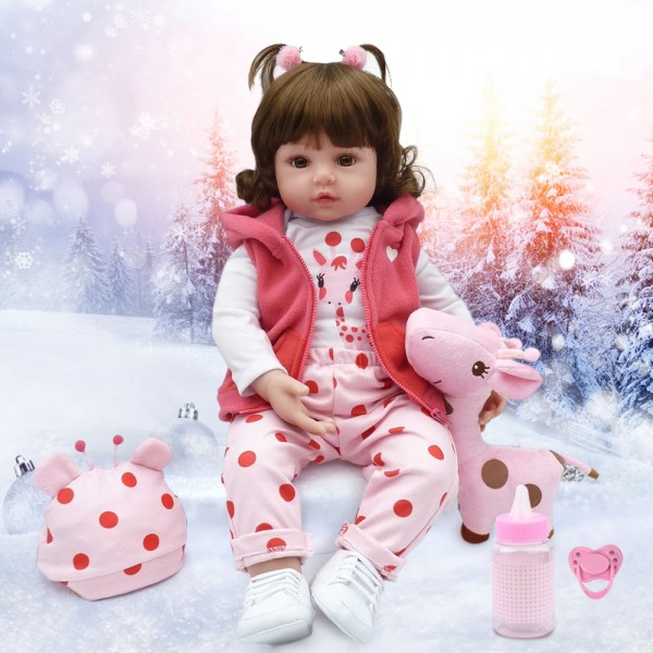 Reborn Toddler Girl Lifelike Realistic Silicone Baby Doll 24inch