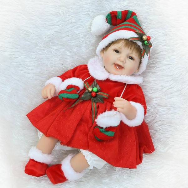 Christmas Reborn Baby Doll Lifelike Silicone Poseable Boy Girl Doll 16inch