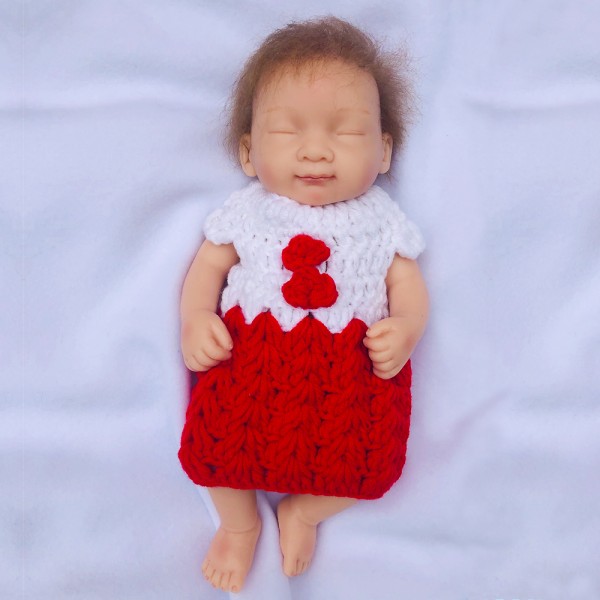 Sleeping Reborn Baby Doll Lifelike Silicone Vinyl Preemie Girl Doll 10inch
