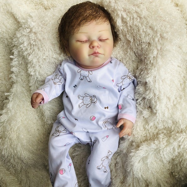 Lifelike Reborn Sleeping Girl Realistic Newborn Silicone Baby Doll 20inch
