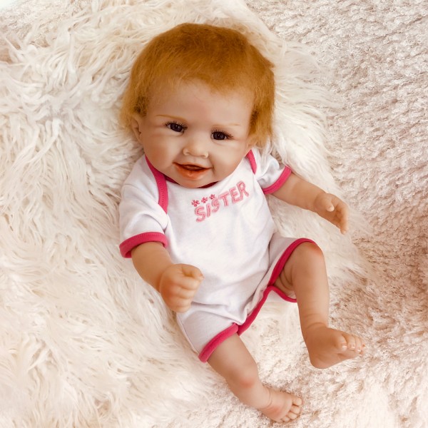 Smile Reborn Baby Girl Doll Lifelike Poseable Silicone Girl Doll 20inch