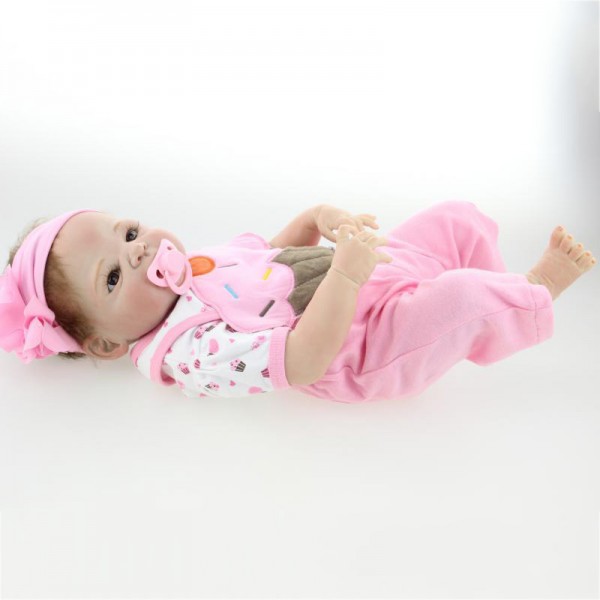 Lifelike Reborn Girl Doll Realistic Silicone Newborn Baby Doll 23inch