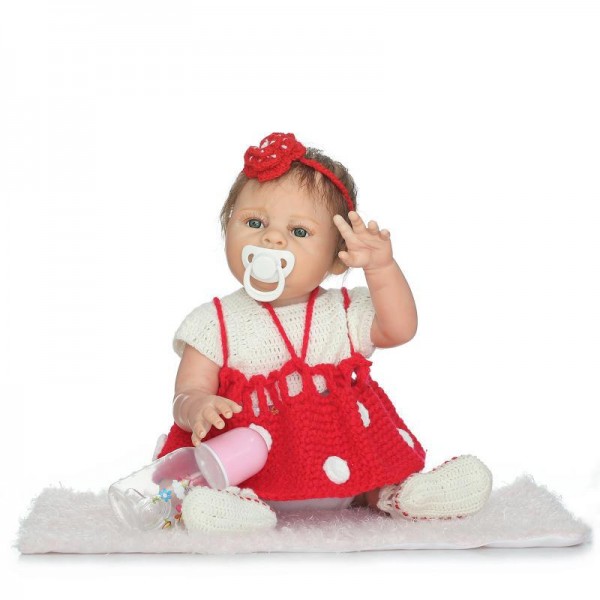 Lifelike Silicone Reborn Baby Girl Doll Poseable Realistic Newborn Girl Doll 20inch