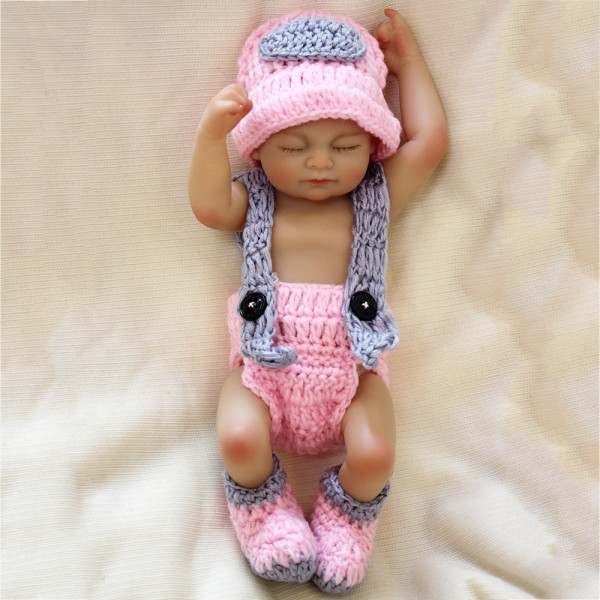 Silicone Sleeping Reborn Baby Doll Realistic Lifelike Preemie Girl Doll 10inch