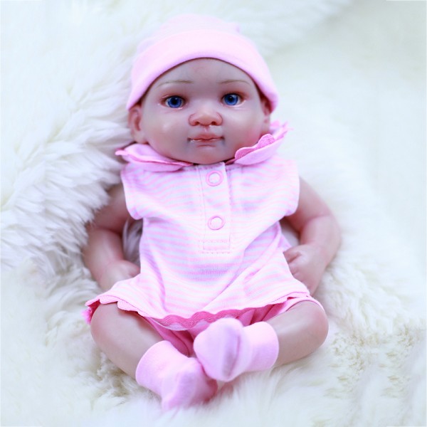 Lifelike Mini Reborn Girl Doll Preemie Poseable Silicone Baby Girl Doll 10inch
