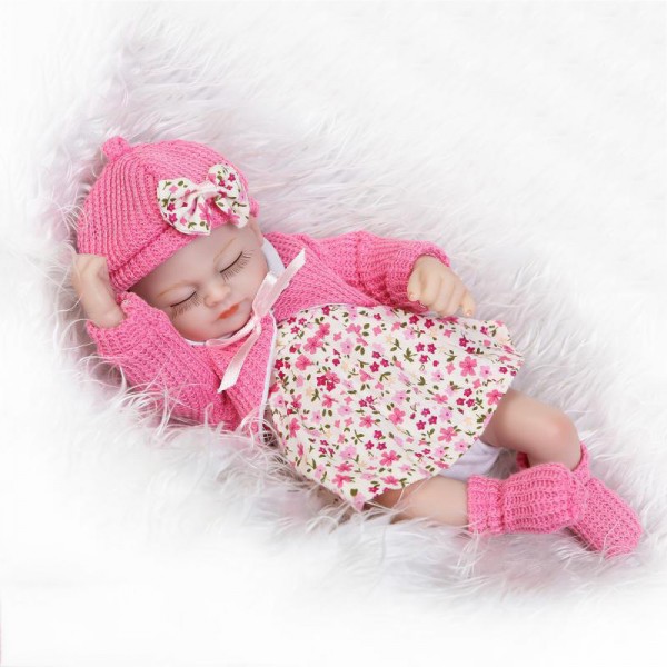 Silicone Sleeping Reborn Girl Doll Lifelike Realistic Preemie Baby Doll 10inch