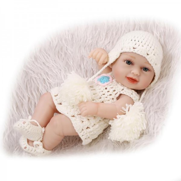 Reborn Girl Doll Preemie Lifelike Poseable Silicone Baby Girl Doll 10inch