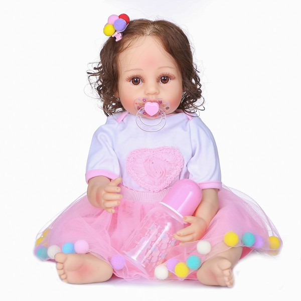 Look Realistic Reborn Dolls Full Silicone Handmade Newborn Baby Girl Dolls 22inche