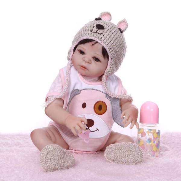Poseable Silicone Reborn Baby Girl Doll Lifelike Realistic Girl Doll 20inch