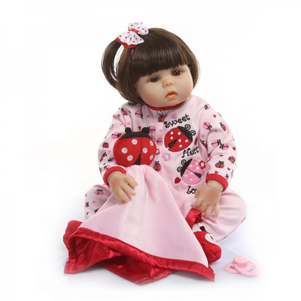 Realistic Reborn Girl Doll Newborn Lifelike Poseable Silicone Baby Doll 19inch