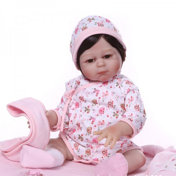 Realistic Reborn Baby Girl Doll Newborn Lifelike Poseable Silicone Baby Doll 19inch