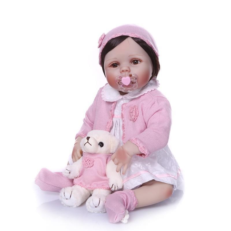 22 inches Full Body Silicone Baby Dolls, Reborn Newborn Baby girl Dolls